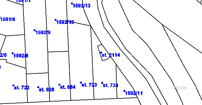 Parcela st. 2114 v KÚ Kateřinky u Opavy, Katastrální mapa