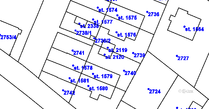 Parcela st. 2120 v KÚ Kateřinky u Opavy, Katastrální mapa