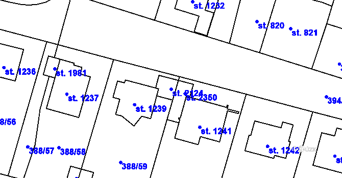 Parcela st. 2124 v KÚ Kateřinky u Opavy, Katastrální mapa