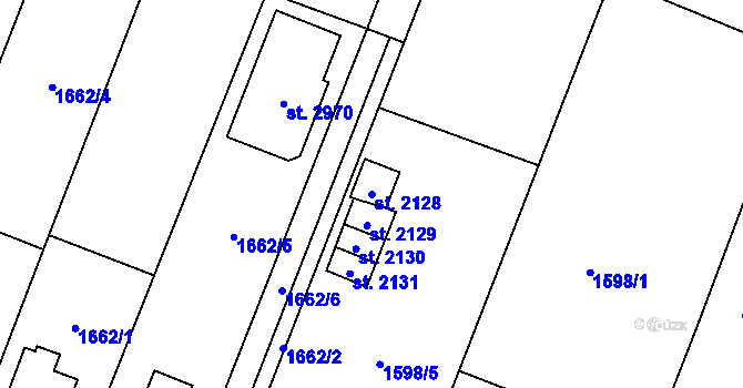 Parcela st. 2128 v KÚ Kateřinky u Opavy, Katastrální mapa