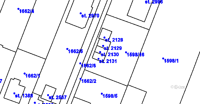 Parcela st. 2130 v KÚ Kateřinky u Opavy, Katastrální mapa