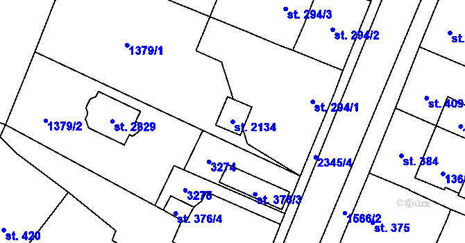 Parcela st. 2134 v KÚ Kateřinky u Opavy, Katastrální mapa