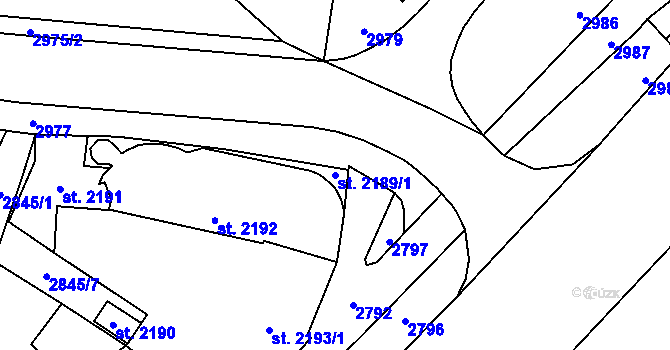 Parcela st. 2189/1 v KÚ Kateřinky u Opavy, Katastrální mapa