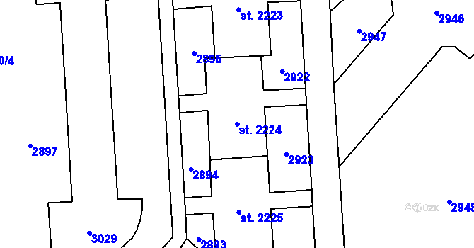 Parcela st. 2224 v KÚ Kateřinky u Opavy, Katastrální mapa