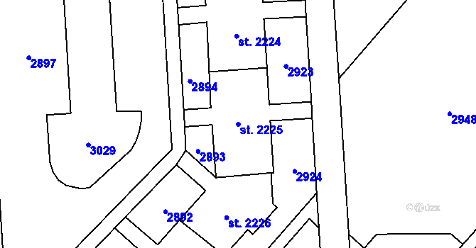 Parcela st. 2225 v KÚ Kateřinky u Opavy, Katastrální mapa