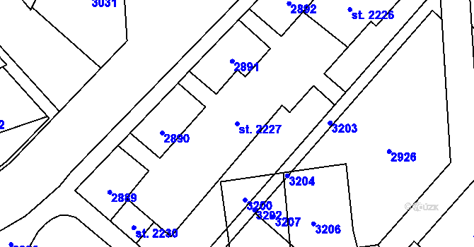 Parcela st. 2227 v KÚ Kateřinky u Opavy, Katastrální mapa