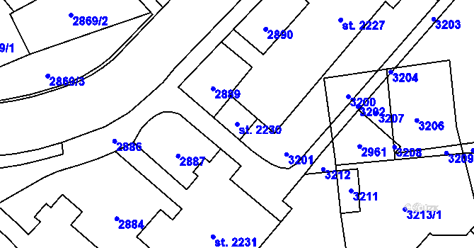 Parcela st. 2230 v KÚ Kateřinky u Opavy, Katastrální mapa