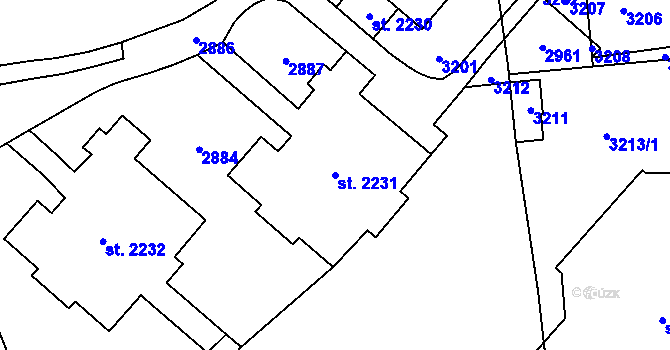 Parcela st. 2231 v KÚ Kateřinky u Opavy, Katastrální mapa
