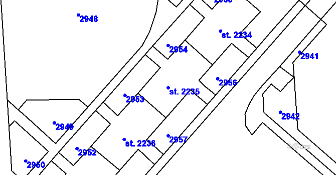 Parcela st. 2235 v KÚ Kateřinky u Opavy, Katastrální mapa