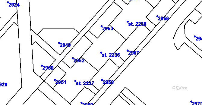 Parcela st. 2236 v KÚ Kateřinky u Opavy, Katastrální mapa