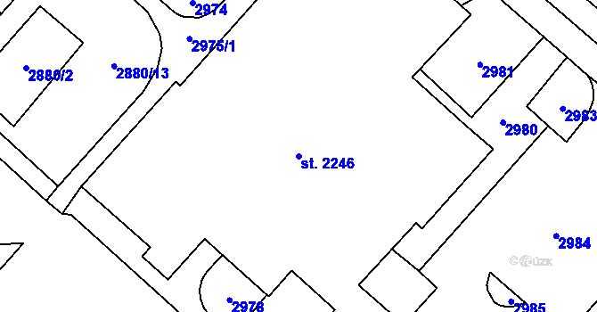 Parcela st. 2246 v KÚ Kateřinky u Opavy, Katastrální mapa