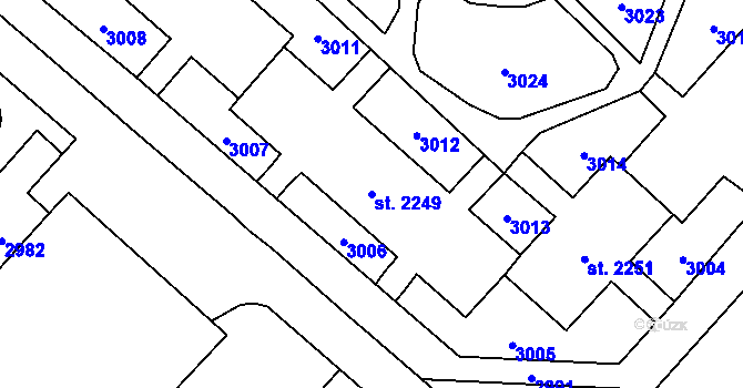 Parcela st. 2249 v KÚ Kateřinky u Opavy, Katastrální mapa