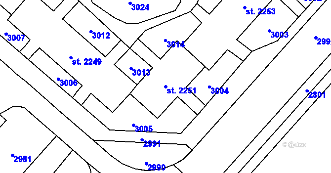 Parcela st. 2251 v KÚ Kateřinky u Opavy, Katastrální mapa