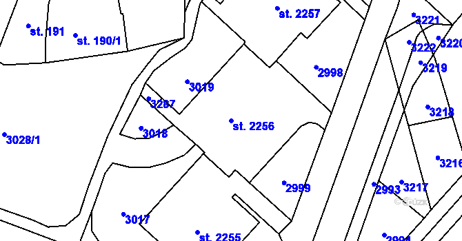 Parcela st. 2256 v KÚ Kateřinky u Opavy, Katastrální mapa