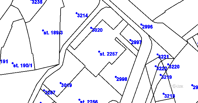 Parcela st. 2257 v KÚ Kateřinky u Opavy, Katastrální mapa