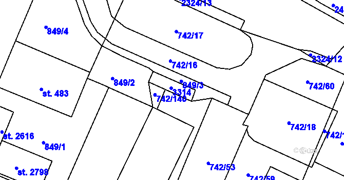 Parcela st. 2260 v KÚ Kateřinky u Opavy, Katastrální mapa
