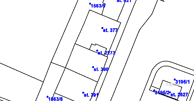 Parcela st. 2273 v KÚ Kateřinky u Opavy, Katastrální mapa
