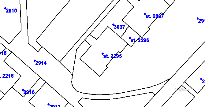 Parcela st. 2295 v KÚ Kateřinky u Opavy, Katastrální mapa