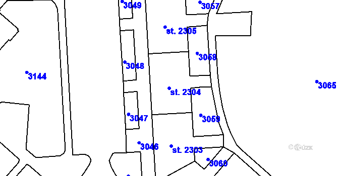 Parcela st. 2304 v KÚ Kateřinky u Opavy, Katastrální mapa