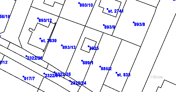 Parcela st. 2342 v KÚ Kateřinky u Opavy, Katastrální mapa