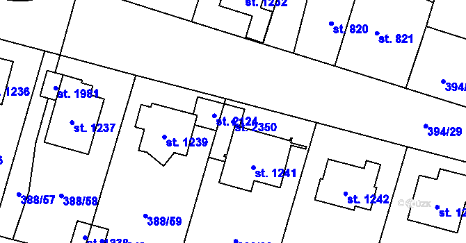 Parcela st. 2350 v KÚ Kateřinky u Opavy, Katastrální mapa