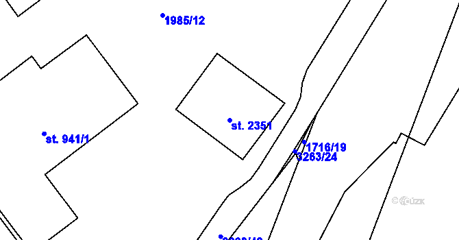 Parcela st. 2351 v KÚ Kateřinky u Opavy, Katastrální mapa