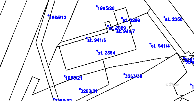 Parcela st. 2354 v KÚ Kateřinky u Opavy, Katastrální mapa
