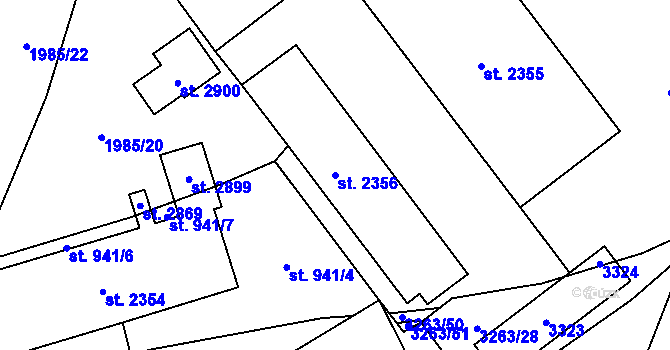 Parcela st. 2356 v KÚ Kateřinky u Opavy, Katastrální mapa