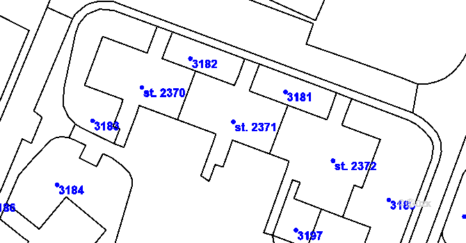 Parcela st. 2371 v KÚ Kateřinky u Opavy, Katastrální mapa