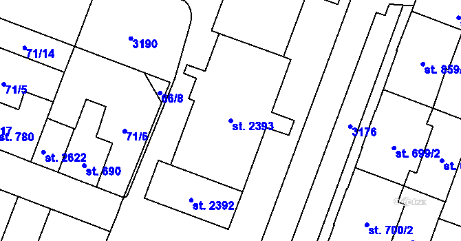 Parcela st. 2393 v KÚ Kateřinky u Opavy, Katastrální mapa
