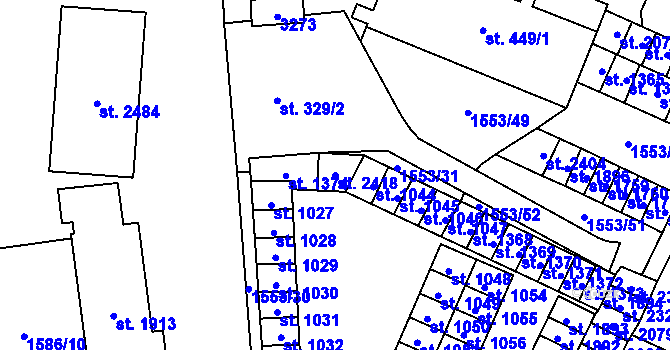 Parcela st. 2418 v KÚ Kateřinky u Opavy, Katastrální mapa