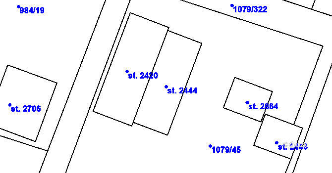 Parcela st. 2444 v KÚ Kateřinky u Opavy, Katastrální mapa