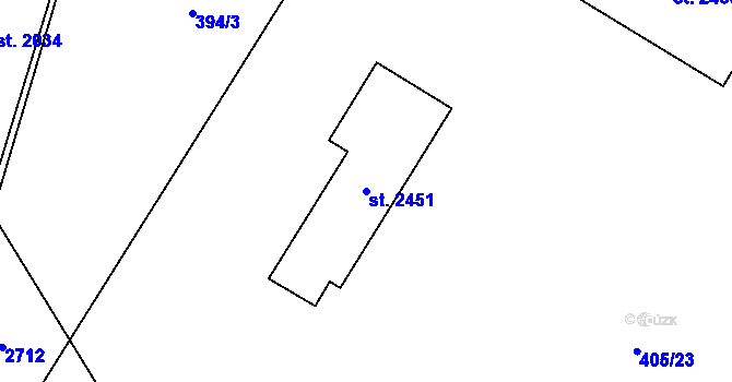 Parcela st. 2451 v KÚ Kateřinky u Opavy, Katastrální mapa