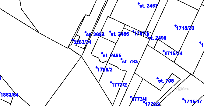 Parcela st. 2465 v KÚ Kateřinky u Opavy, Katastrální mapa