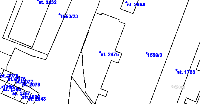 Parcela st. 2475 v KÚ Kateřinky u Opavy, Katastrální mapa