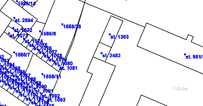 Parcela st. 2482 v KÚ Kateřinky u Opavy, Katastrální mapa