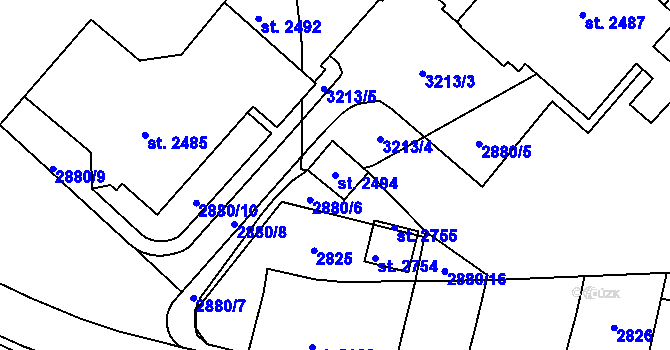 Parcela st. 2494 v KÚ Kateřinky u Opavy, Katastrální mapa