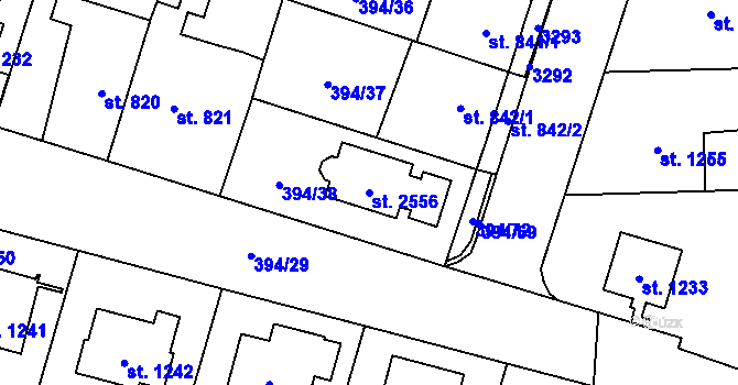 Parcela st. 2556 v KÚ Kateřinky u Opavy, Katastrální mapa