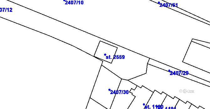 Parcela st. 2559 v KÚ Kateřinky u Opavy, Katastrální mapa