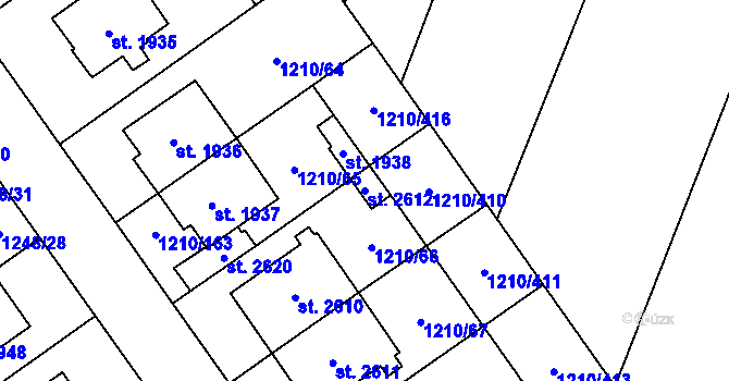 Parcela st. 2612 v KÚ Kateřinky u Opavy, Katastrální mapa