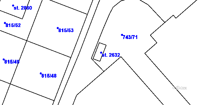 Parcela st. 2632 v KÚ Kateřinky u Opavy, Katastrální mapa