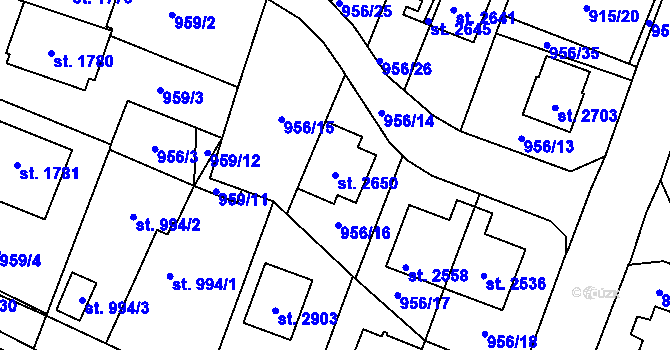 Parcela st. 2650 v KÚ Kateřinky u Opavy, Katastrální mapa