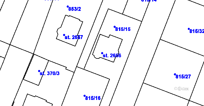 Parcela st. 2656 v KÚ Kateřinky u Opavy, Katastrální mapa