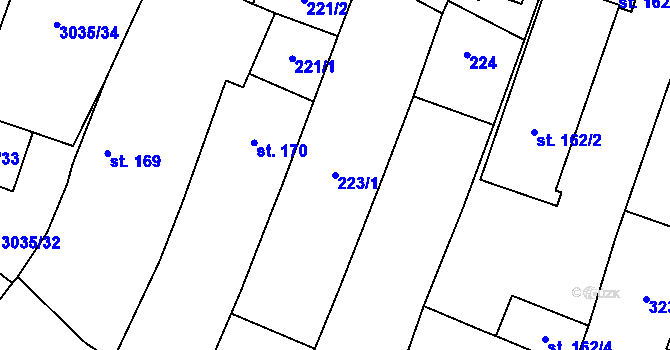 Parcela st. 223/1 v KÚ Kateřinky u Opavy, Katastrální mapa