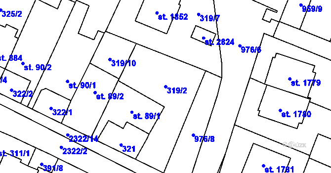 Parcela st. 319/2 v KÚ Kateřinky u Opavy, Katastrální mapa