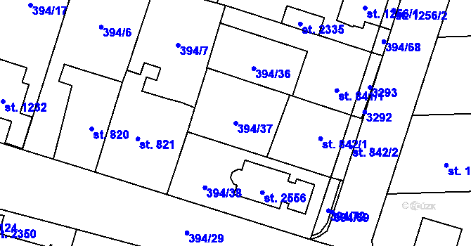 Parcela st. 394/37 v KÚ Kateřinky u Opavy, Katastrální mapa