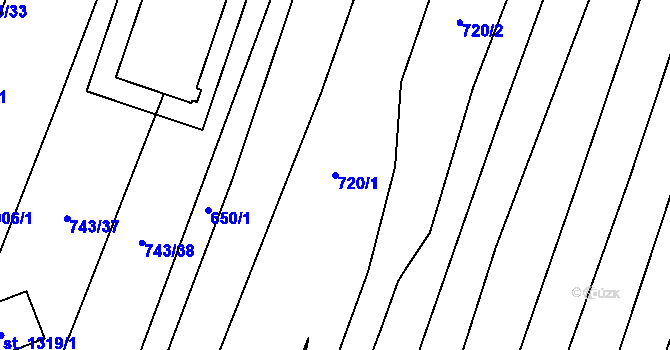Parcela st. 720/1 v KÚ Kateřinky u Opavy, Katastrální mapa