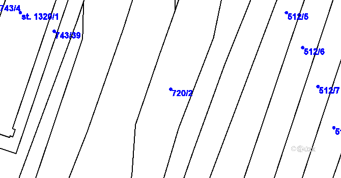 Parcela st. 720/2 v KÚ Kateřinky u Opavy, Katastrální mapa