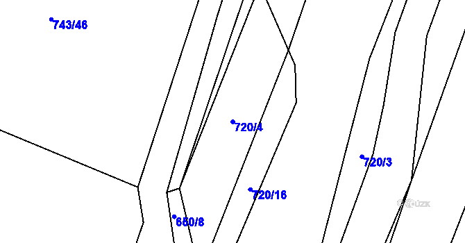 Parcela st. 720/4 v KÚ Kateřinky u Opavy, Katastrální mapa