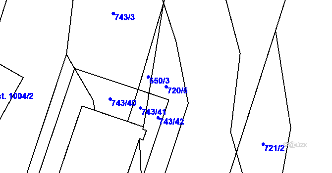 Parcela st. 720/5 v KÚ Kateřinky u Opavy, Katastrální mapa